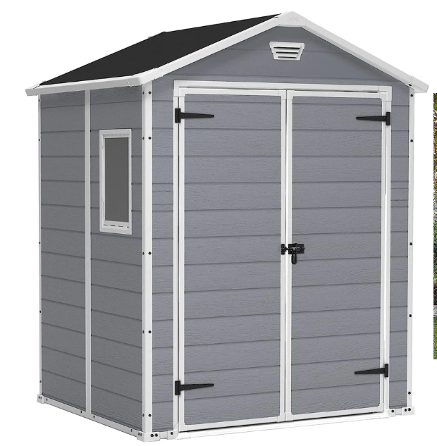 Keter Manor 6 x 5ft Double Door Outdoor Garden Shed
