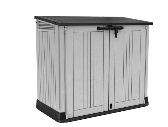 Keter Store it Out Nova Outdoor Garden Storage Shed, 32 x 71.5 x 113.5 cm, Light Grey with Dark Grey Lid